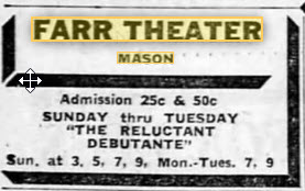 Farr Theatre - AD FROM NOV 23 1958